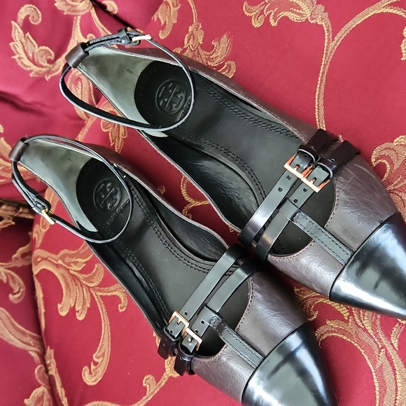Tory Burch T-strap cap-toe flats #8 - Picture 2 of 13